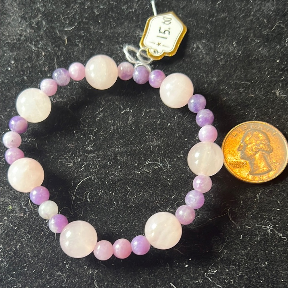 #37 Elegant Purple and Pink Beaded Bracelet